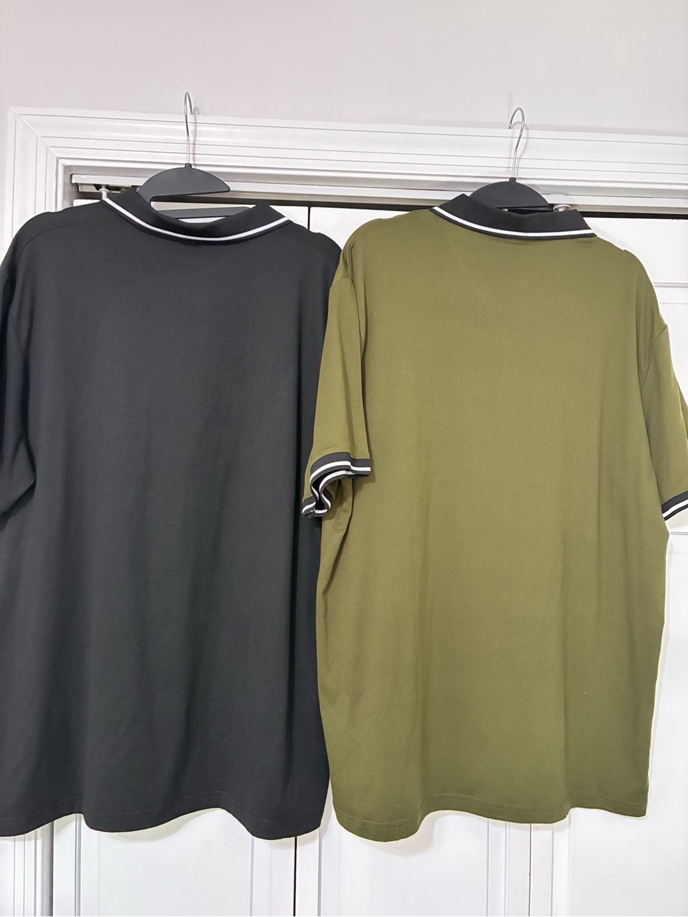 Men's Polo Shirt with Bunny Skull Logo - Black / Olive size Large - Picture 3 of 5
